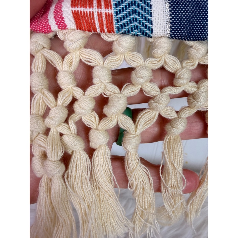 Multiples Petite Striped Macrame Fringe Jacket Multicolor Boho Button Front PS‎ - Picture 3 of 8